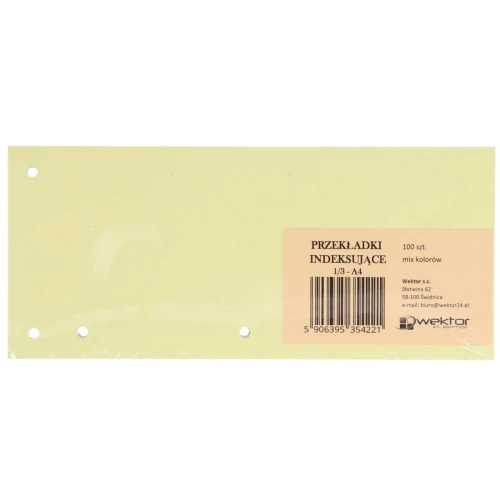 Przekładka czysta Indeks 1/3 A4 mix 100k (5906395354221)