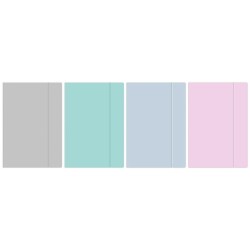 Teczka kartonowa na gumkę Interdruk pastel HOLOGRAM A4+ kolor: mix