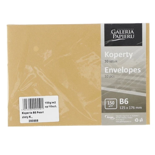 Koperta pearl złoty k 150 B6 - złoty 125 mm x 176 mm (280888)