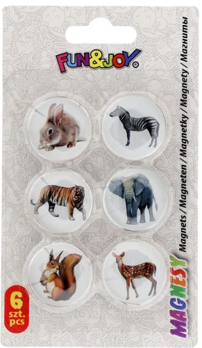 Magnes Fun&amp;Joy ZWIERZĘTA okrągły - mix śr. 30 mm