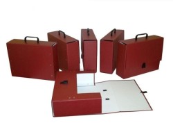 Teczka z szerokim grzbietem na zatrzask Delfin A4 kolor: bordowy (5907623219671)