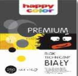 Blok techniczny Happy Color A4 biały 250g 10k (HA 3725 2030-0)