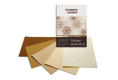 Zeszyt papierów kolorowych Happy Color Deco Brown A4 170g 20k 210 mm x 297 mm (HA 3717 2030-072)