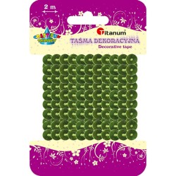 Taśma ozdobna Titanum Craft-Fun Series z cekinami zielona 6 mm 2 m (363640)