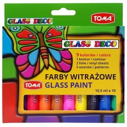 Farba do malowania na szkle Toma kolor: mix 10,5 ml 9 kol. (TO-750 0 2)