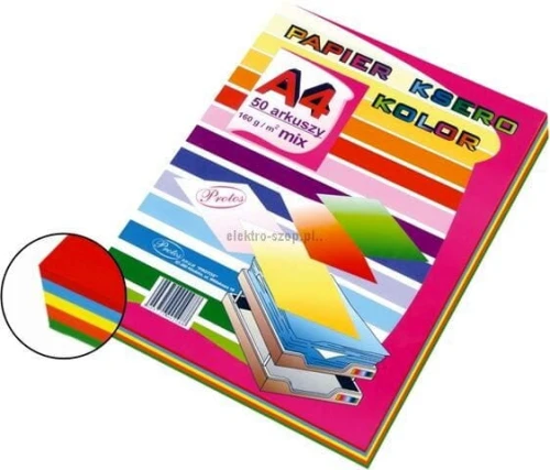 Papier kolorowy Protos A4 - mix 160 g