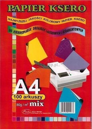 Papier kolorowy Protos fluo A4 - mix 80 g