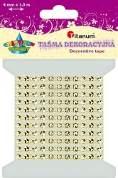 Taśma ozdobna Titanum Craft-Fun Series z kryształkami żółta 4 mm 1,5 m (0,4x150cm)