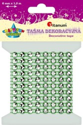 Taśma ozdobna Titanum Craft-Fun Series z kryształkami z kryształkami zielona 4 mm 1,5 m (0,6x150cm)