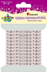 Taśma ozdobna Titanum Craft-Fun Series z kryształkami różowa jasna 4 mm 1,5 m (0,4x150cm)