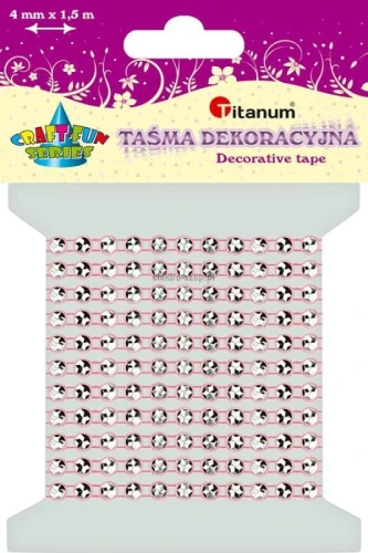 Taśma ozdobna Titanum Craft-Fun Series z kryształkami różowa jasna 4 mm 1,5 m (0,4x150cm)