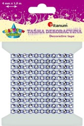 Taśma ozdobna Titanum Craft-Fun Series z kryształkami granatowa 4 mm 1,5 m (0,4x150cm)