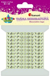 Taśma ozdobna Titanum Craft-Fun Series z kryształkami zielona jasna 4 mm 1,5 m (0,4x150cm)