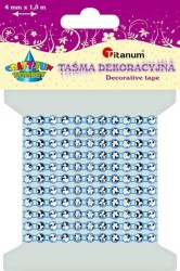 Taśma ozdobna Titanum Craft-Fun Series z kryształami niebieska 4 mm 1,5 m (0,4x150cm)