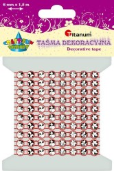Taśma ozdobna Titanum Craft-Fun Series z kryształkami czerwona 4 mm 1,5 m (363494)