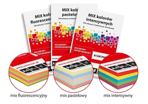 Papier kolorowy Emerson kolorowy mix 20x5 int A4 - mix intensywny 80 g (xem1001n)