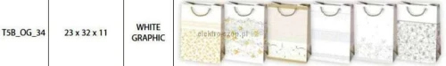 Torebka ozdobna z brokatem Pol-Mak mix wzorów 230x320x110 (T5B)