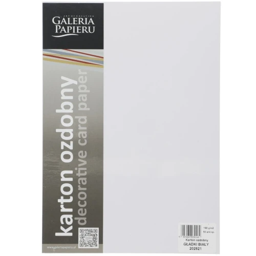 Papier ozdobny (wizytówkowy) Galeria Papieru gładki biały A4 - biały 160 g (202821)