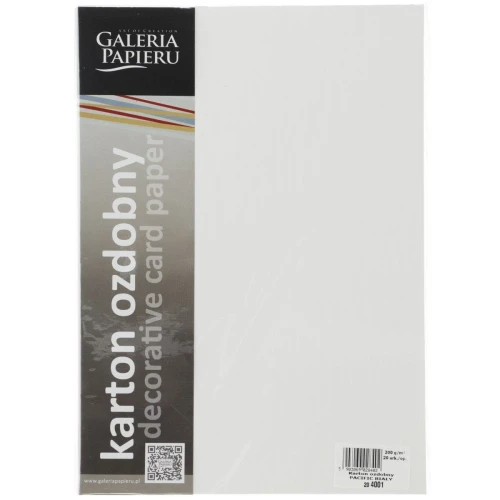 Papier ozdobny (wizytówkowy) Galeria Papieru pacific biały A4 - biały 200 g (204001)