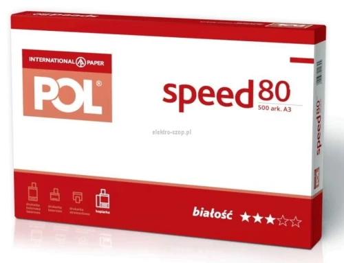 Papier ksero International Paper POL polspeed A3 - biały 500k. 80 g