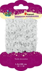Ozdoba materiałowa Titanum Craft-Fun Series materiałowe róże na tiulowej tasiemce (D23)