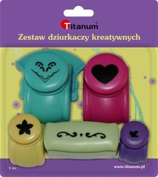 Dziurkacz ozdobny Titanum Craft-Fun Series zestaw 5 szt. z motywem/narożnikowy/brzegowy (T-01)