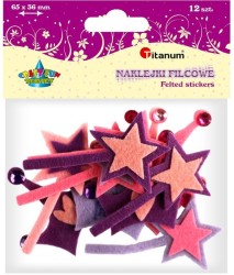 Naklejka (nalepka) Titanum Craft-Fun Series filcowa - korony, różdżki (112-0305)