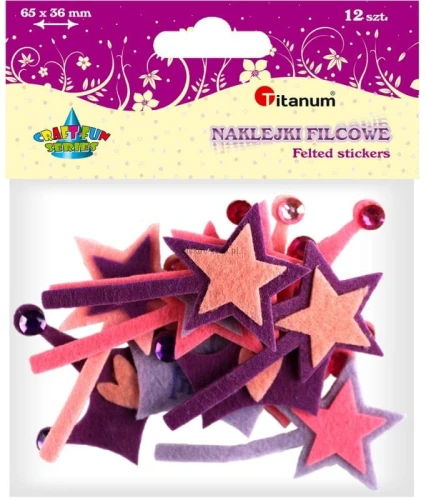 Naklejka (nalepka) Titanum Craft-Fun Series filcowa - korony, różdżki (112-0305)