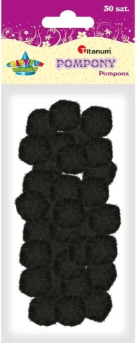 Pompony Titanum Craft-Fun Series poliestrowe czarne 30 szt