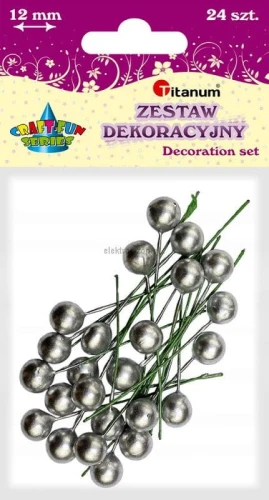 Ozdoba na piku Titanum Craft-Fun Series kulka srebrna (16088B)