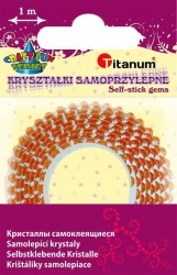 Taśma ozdobna Titanum Craft-Fun Series samoprzylepna z kryształkami pomarańczowa 1 m (TZ022-1)