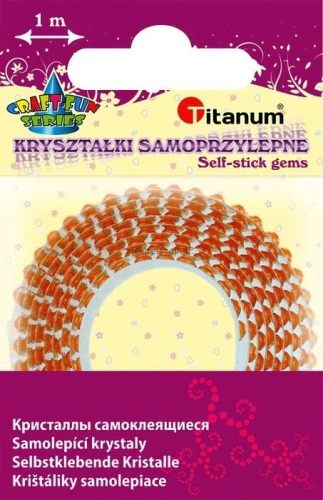 Taśma ozdobna Titanum Craft-Fun Series samoprzylepna z kryształkami pomarańczowa 1 m (TZ022-1)