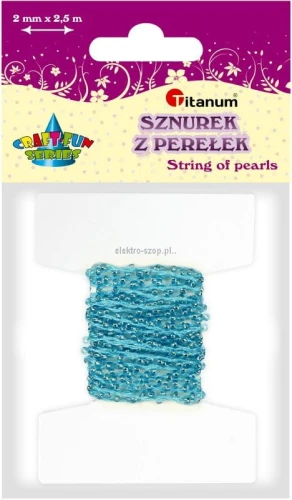Koraliki kreatywne Titanum Craft-Fun Series na sznurku niebieskie (16199D)