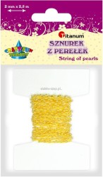 Koraliki kreatywne Titanum Craft-Fun Series na sznurku żółte (16199D)