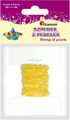 Koraliki kreatywne Titanum Craft-Fun Series na sznurku żółte (16199D)