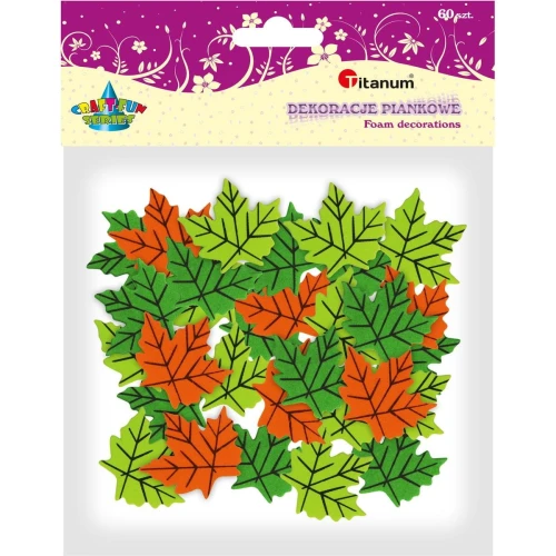 Ozdoba piankowa Titanum Craft-Fun Series liście 60szt. (EB680)