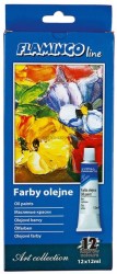 Farba olejna Flamingo Line kolor: mix 12 ml 12 kol.