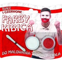 Farba do malowania twarzy Titanum dla kibica biała/czerwona 2 kol.