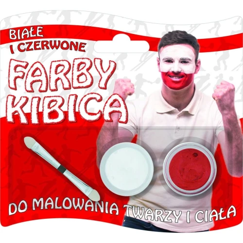 Farba do malowania twarzy Titanum dla kibica biała/czerwona 2 kol.