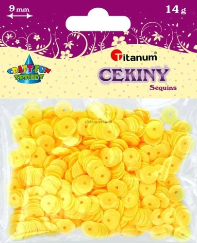 Cekiny Titanum Craft-Fun Series okrągłe żółte 14 g (LO60)