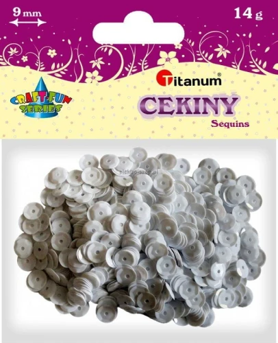 Cekiny Titanum Craft-Fun Series okrągłe 9mm białe 14 g (360413)