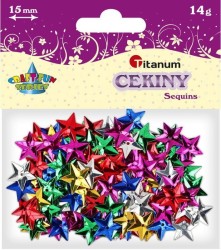 Cekiny Titanum Craft-Fun Series gwiazdki 15mm mix 14 g (CG035)
