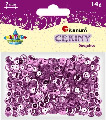 Cekiny Titanum Craft-Fun Series okrągłe różowe 14 g (CM6P)