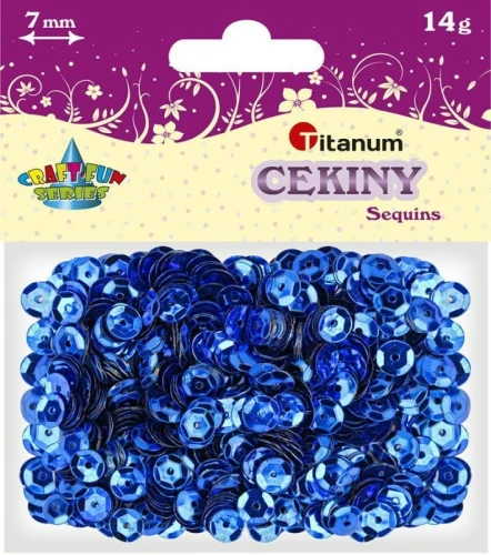 Cekiny Titanum Craft-Fun Series okrągłe granatowe 14 g (CM6DB)