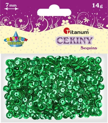 Cekiny Titanum Craft-Fun Series okrągłe 7mm zielone 14 g (260078)