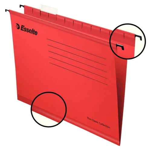 Teczka zawieszkowa Esselte PENDAFLEX A4 - czerwony 210 g (90316)