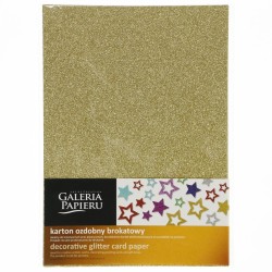 Papier ozdobny (wizytówkowy) Galeria Papieru brokatowy złoty A4 - złoty 210 g (208106)