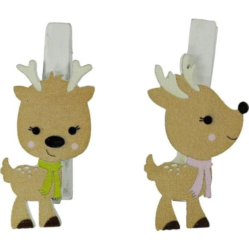 Ozdoba drewniana Titanum Craft-Fun Series klamerki XMAS renifery (AQE19118-3)