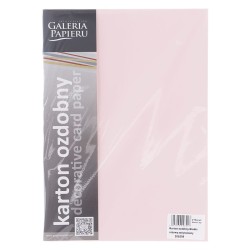 Papier ozdobny (wizytówkowy) Galeria Papieru gładki A4 - różowy 210 g (205509)