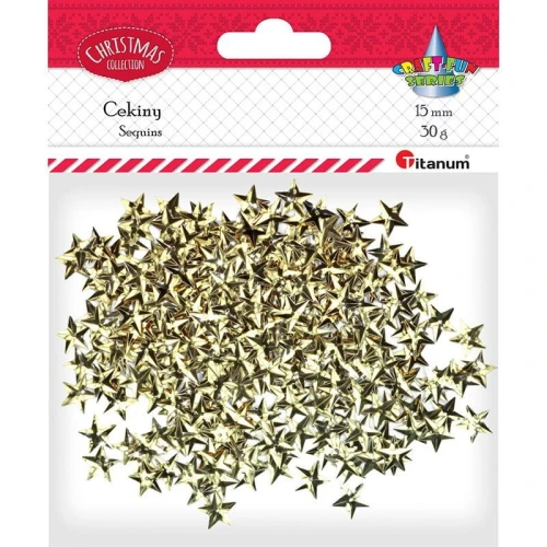 Cekiny Titanum Craft-Fun Series gwiazdki złote 30 g (19HET10-53)